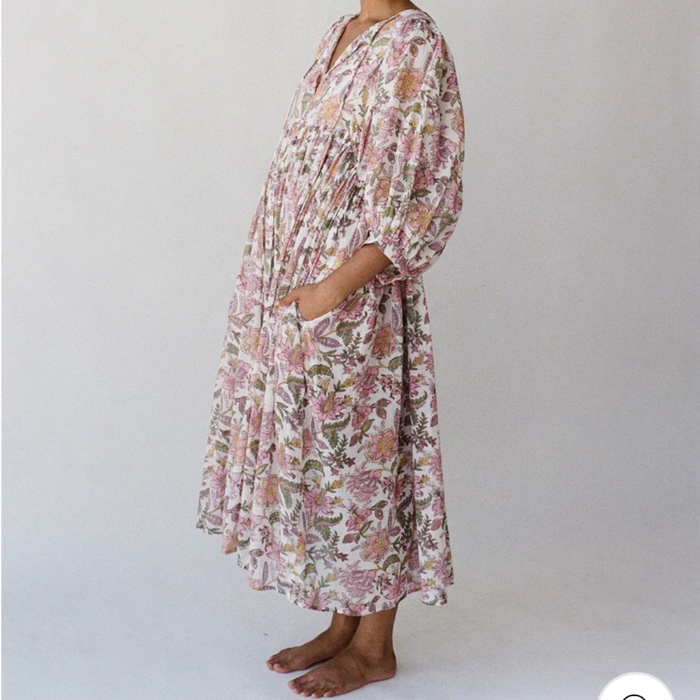 Daughters of India Kyra Midi Dress, Fuschia Bloom, Small NWOT